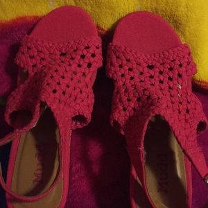 Pink wedge  heels for girls